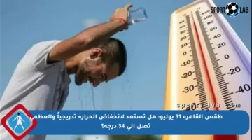 طقس القاهرة 31 يوليو: هل تستعد لانخفاض الحرارة تدريجياً والعظمى تصل إلى 34 درجة؟